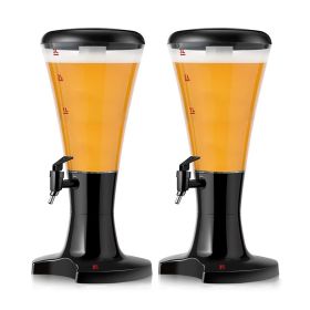 Commercial & Household Beer Tower Beverage Dispenser (Qty: 2Pcs, Color: Black)